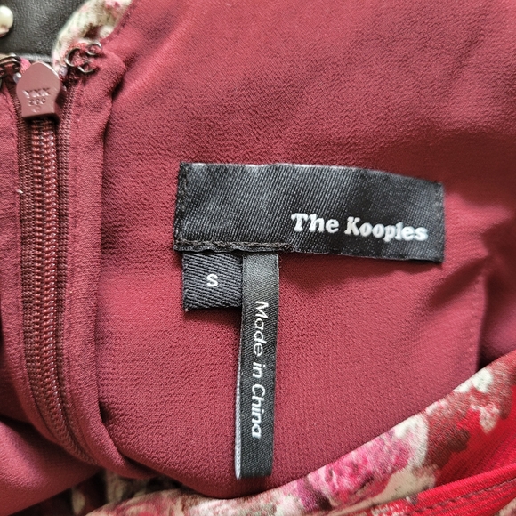 The Kooples Studded Leather Harness Floral Dress - Picture 10 of 12